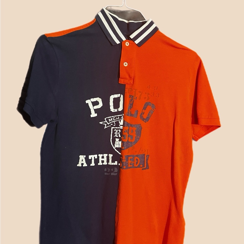 Polo by Ralph Lauren Men's Orange and Blue Athletic Shirt